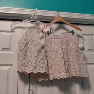 Elegant Cream Lace Skirt